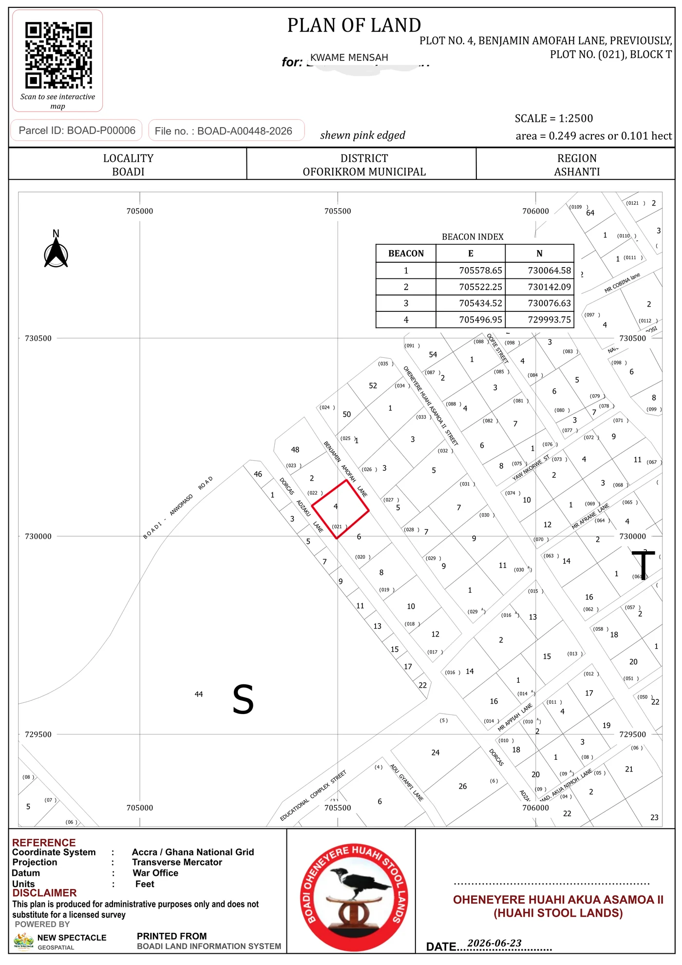 Sample site plan